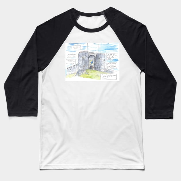 Carrickfergus Castle illustration Northern Ireland Baseball T-Shirt by DebTheZeb